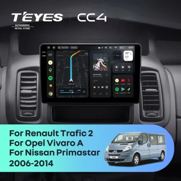 Штатная магнитола Teyes CC4 8/128 Renault Trafic 2 (2006-2014) Тип-A