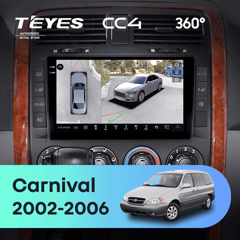 Штатная магнитола Teyes CC4 360 8/128 Kia Carnival UP GQ (2002-2006)