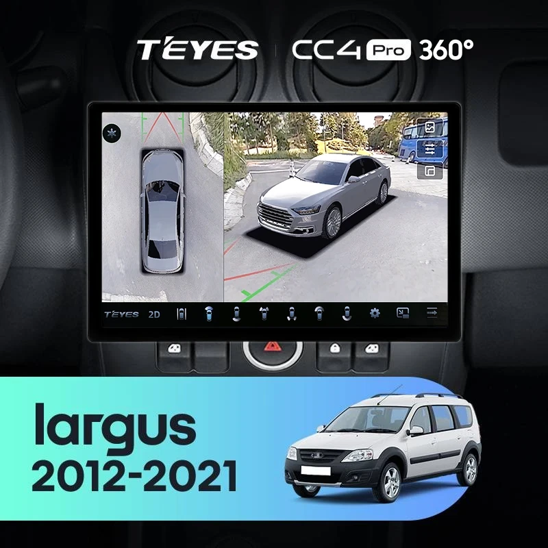 Штатная магнитола Teyes CC4 Pro 360 8/128 Lada Largus (2012-2021) (13")