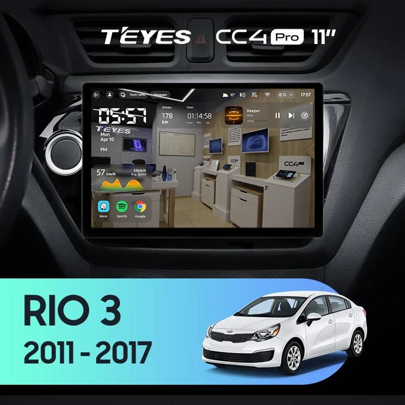 Штатная магнитола Teyes CC4 Pro 12/256 Kia Rio 3 (2011-2017) (11")