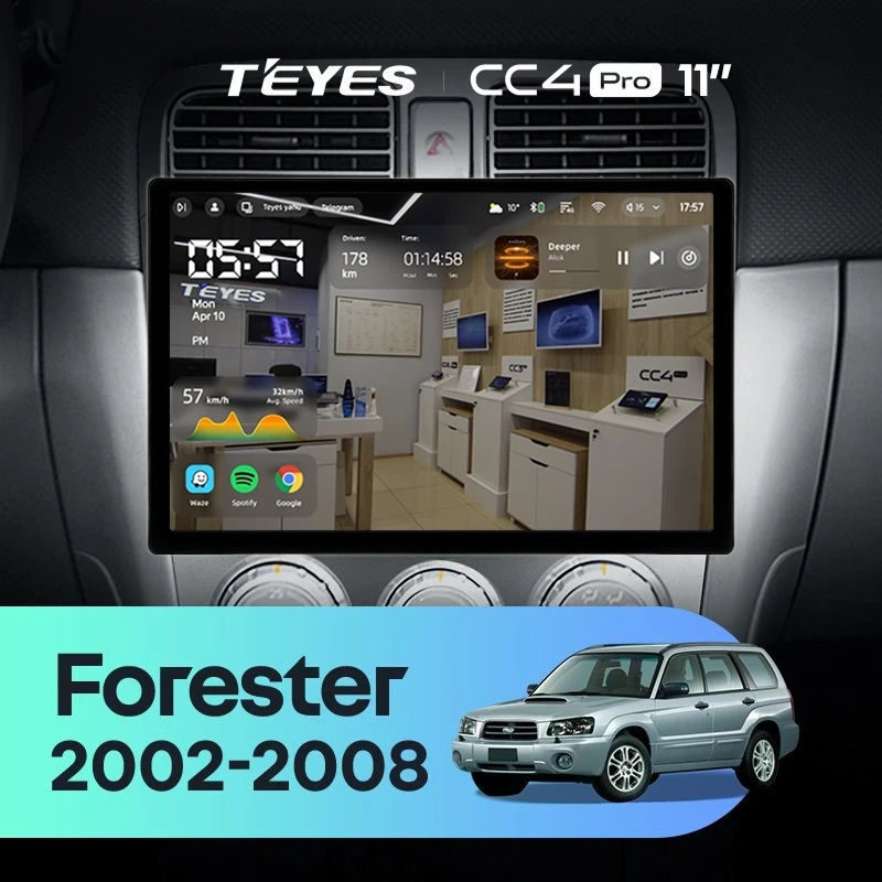 Штатная магнитола Teyes CC4 Pro 12/256 Subaru Forester SG (2002-2008) (11")