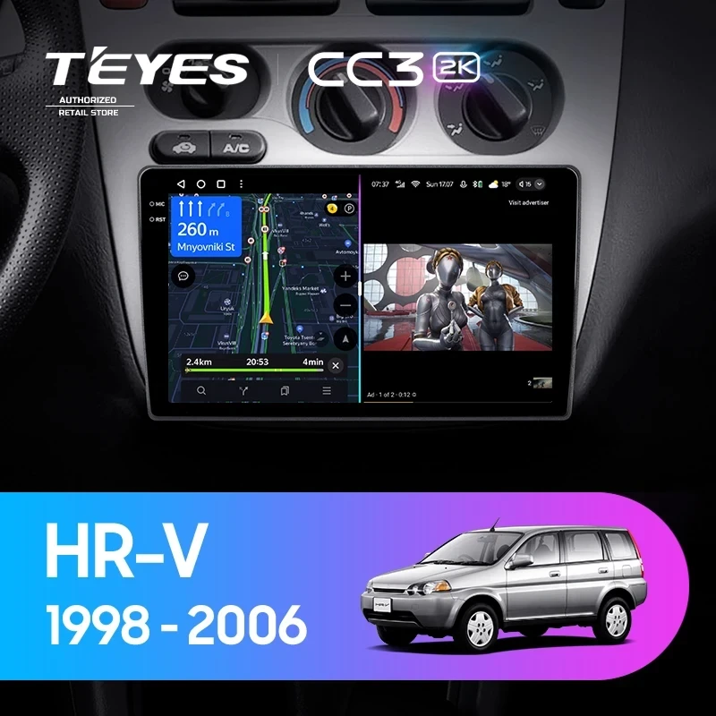 Штатная магнитола Teyes CC3 2K 6/128 Honda HR-V 1 (1998-2006)