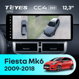 Штатная магнитола Teyes CC4 12.3" 360 6/64 Ford Fiesta Mk 6 (2009-2018) Тип-B