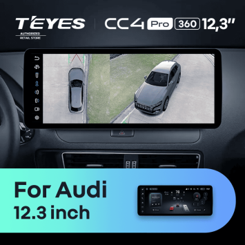 Штатная магнитола Teyes CC4 Pro 12.3" 360 8/128 Audi A4 B8 (2007-2015) Тип-B