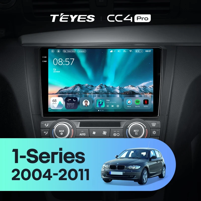 Штатная магнитола Teyes CC4 Pro 12/256 BMW 1 серия E88 E82 E81 E87 (2004-2011) F2
