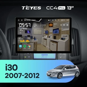 Штатная магнитола Teyes CC4 Pro 12/256 Hyundai i30 1 FD (2007-2012) F2 (13")