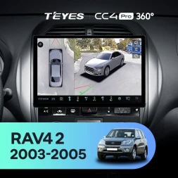 Штатная магнитола Teyes CC4 Pro 360 12/256 Toyota RAV4 2 CA20 CA20W XA20 (2003-2005) F4 (11")