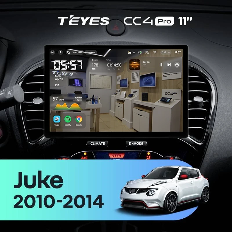 Штатная магнитола Teyes CC4 Pro 8/128 Nissan Juke (2010-2014) (11") Тип-A