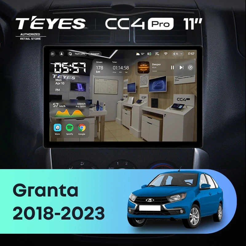 Штатная магнитола Teyes CC4 Pro 8/128 Lada Granta Cross (2018-2023) (11")