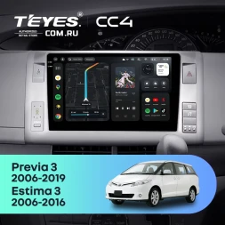 Штатная магнитола Teyes CC4 8/128 Toyota Estima AHR20 XR50 3 (2006-2016) Правый руль