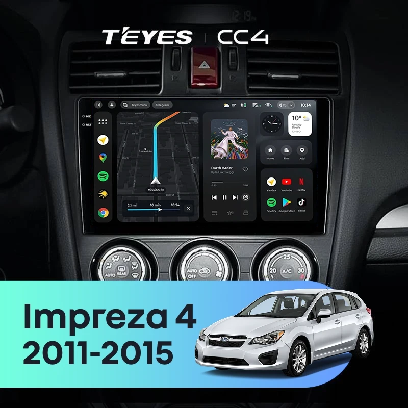 Штатная магнитола Teyes CC4 8/128 Subaru Impreza 4 (2011-2015) Тип-B