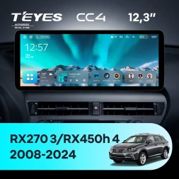 Штатная магнитола Teyes CC4 12.3" 6/64 Lexus RX450h 4 AL20 (2015-2024) Тип-D