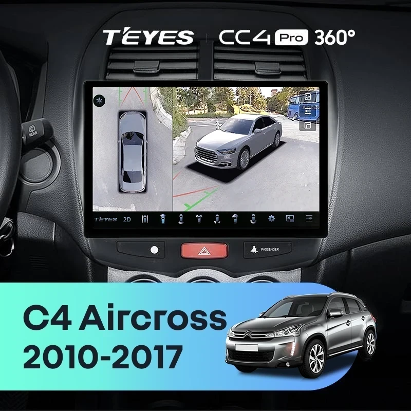 Штатная магнитола Teyes CC4 Pro 360 12/256 Citroen C4 Aircross (2010-2017) F1 Тип-A (11")