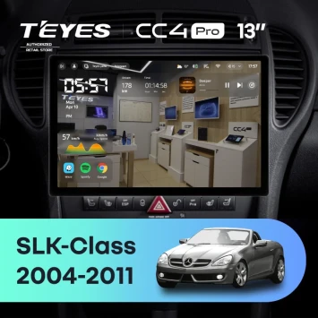 Штатная магнитола Teyes CC4 Pro 8/128 Mercedes-Benz SLK-Class R171 (2004-2011) (13")