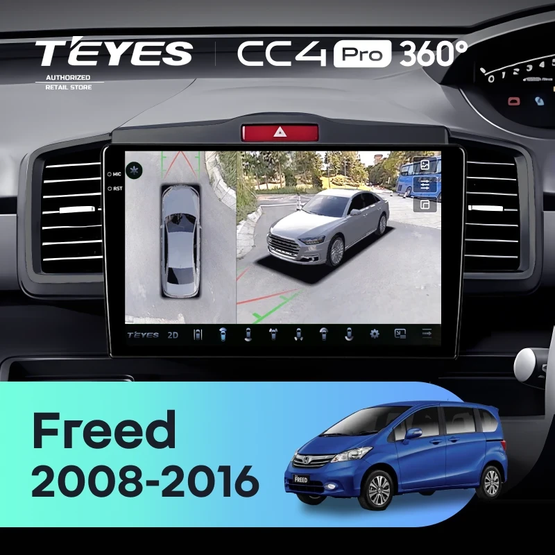 Штатная магнитола Teyes CC4 Pro 360 12/256 Honda Freed 1 (2008-2016) F2 Правый руль