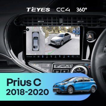Штатная магнитола Teyes CC4 360 8/128 Toyota Prius C (2018-2020) Правый руль