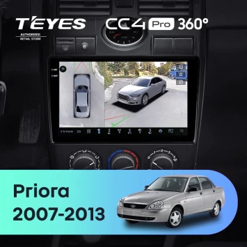 Штатная магнитола Teyes CC4 Pro 360 12/256 Lada Priora 1 (2007-2013) F2 (черная)