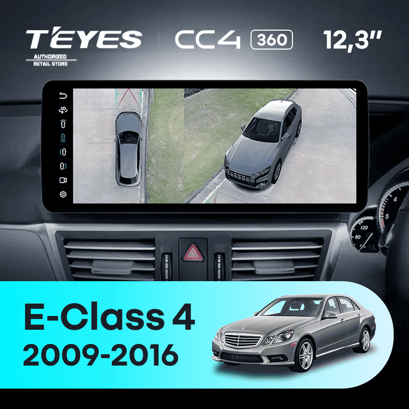 Штатная магнитола Teyes CC4 12.3" 360 8/128 Mercedes-Benz E-Class 4 W212 S207 A207 S212 C207 (NTG 4.5) (2009-2016) Правый руль Universal