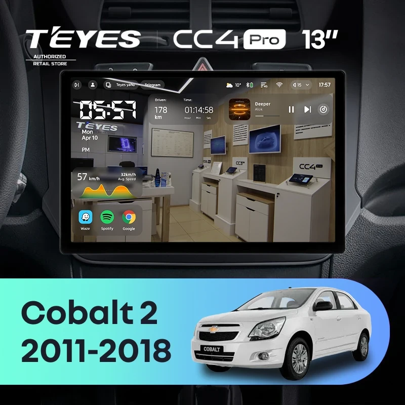 Штатная магнитола Teyes CC4 Pro 12/256 Chevrolet Cobalt 2 (2011-2018) (13")