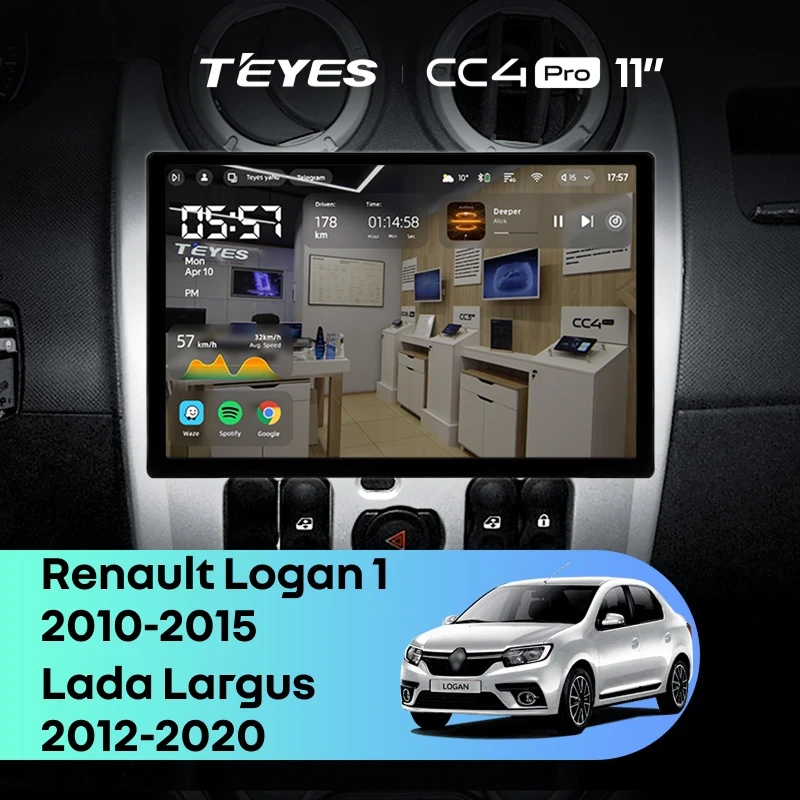 Штатная магнитола Teyes CC4 Pro 8/128 Lada Largus (2012-2020) (11")