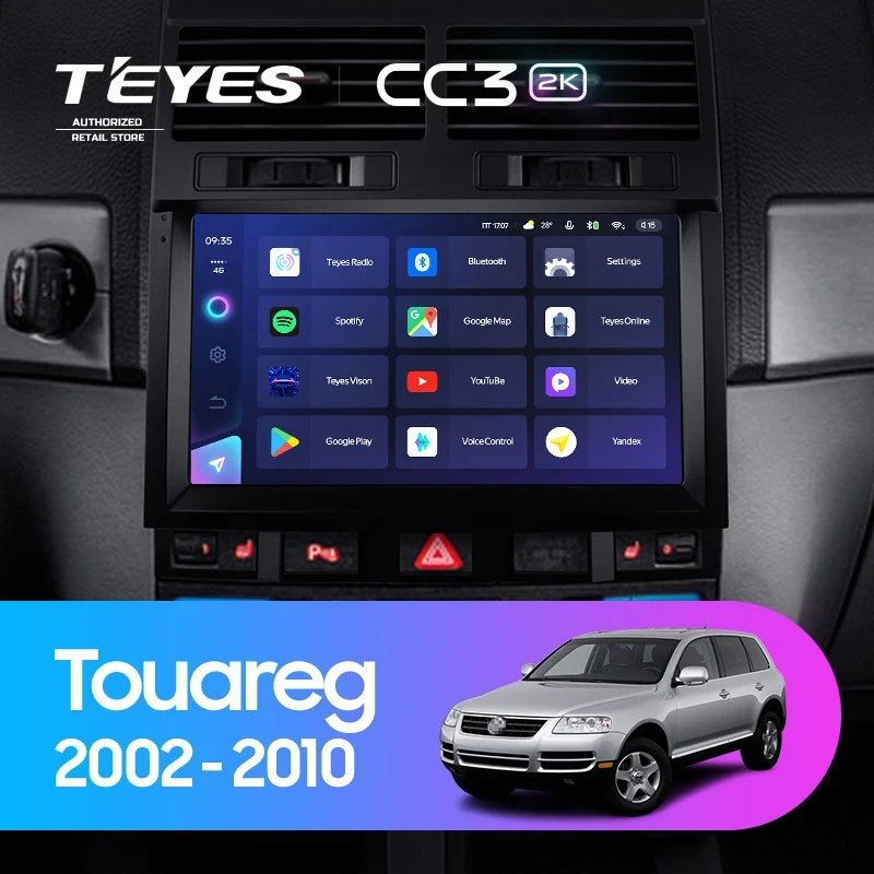 Штатная магнитола Teyes CC3 2K 4/32 Volkswagen Touareg GP (2002-2010) F1