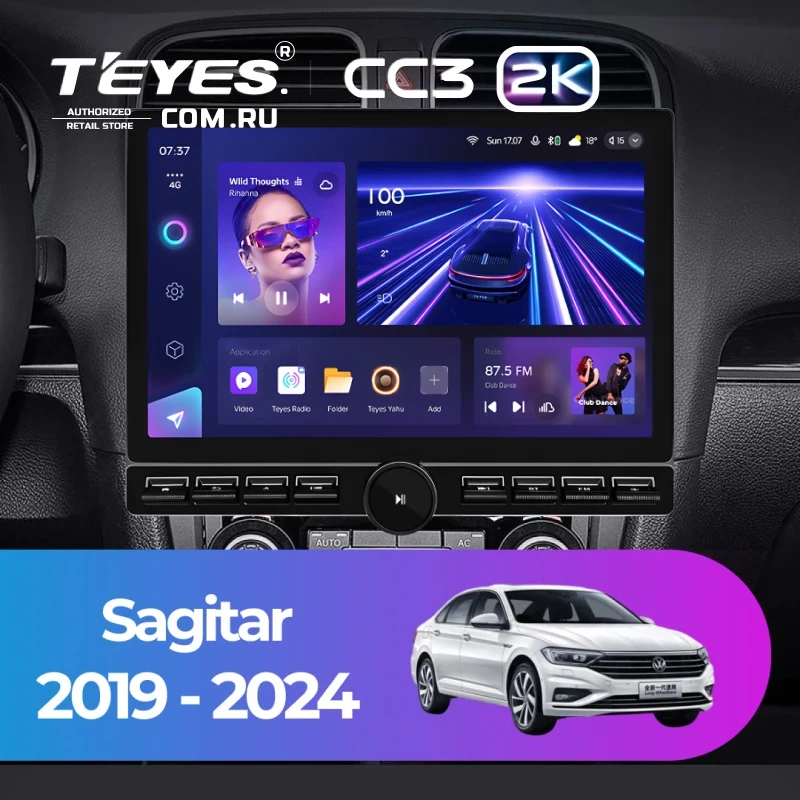 Штатная магнитола Teyes CC3 2K 6/128 Volkswagen Sagitar (2019-2024) (13" с кнопками)