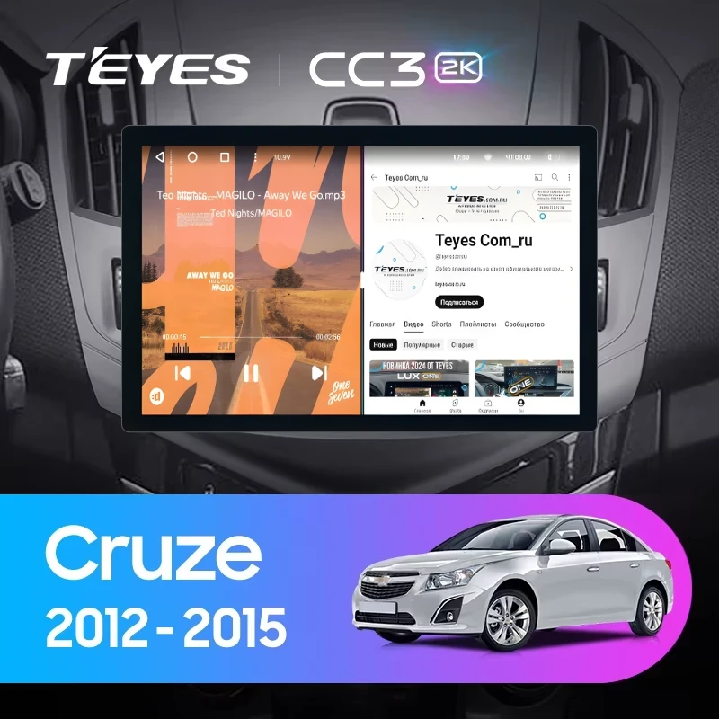 Штатная магнитола Teyes CC3 2K 4/64 Chevrolet Cruze J300 J308 (2012-2015) F1 (11")