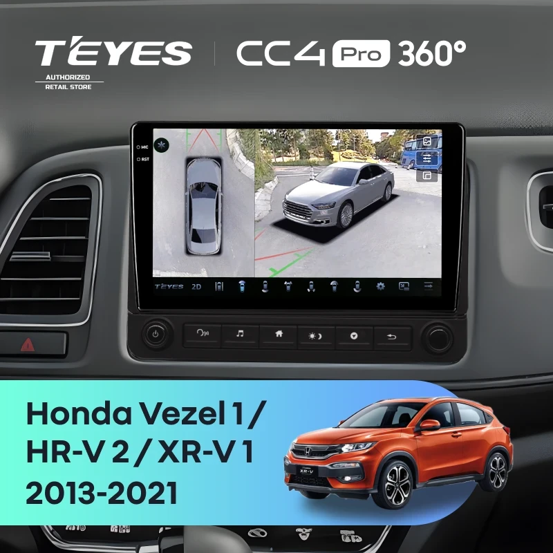 Штатная магнитола Teyes CC4 Pro 360 8/128 Honda XR-V 1 (2013-2021) F2 с кнопками