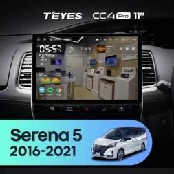 Штатная магнитола Teyes CC4 Pro 12/256 Nissan Serena 5 V C27 (2016-2021) F1 Правый руль (11")