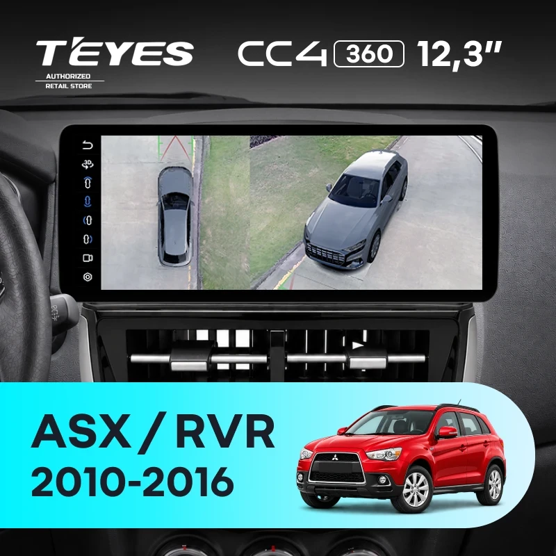 Штатная магнитола Teyes CC4 12.3" 360 8/128 Mitsubishi ASX 1 (2010-2016) (авто с Rockford)