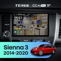 Штатная магнитола Teyes CC4 Pro 8/128 Toyota Sienna 3 XL30 (2014-2020) (11")