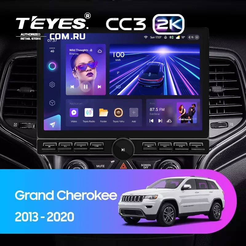 Штатная магнитола Teyes CC3 2K 6/128 Jeep Grand Cherokee WK2 (2013-2020) F1 (13" с кнопками)