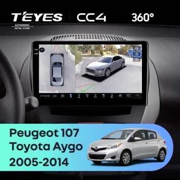 Штатная магнитола Teyes CC4 360 6/64 Peugeot 107 (2005-2014)