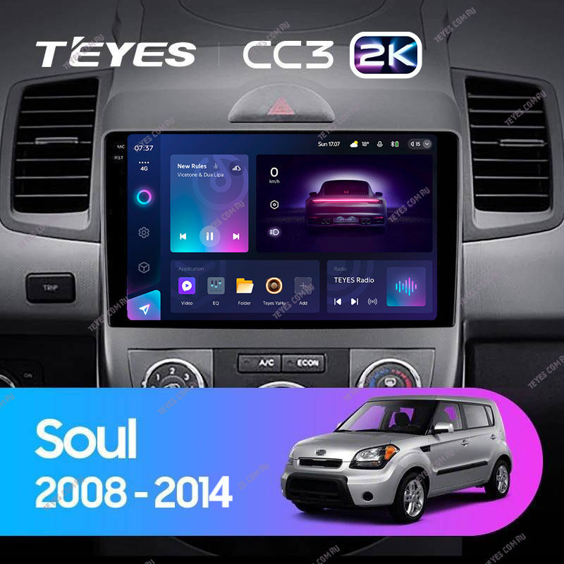 Штатная магнитола Teyes CC3 2K 6/128 Kia Soul 1 (2008-2014)