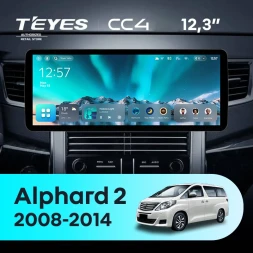 Штатная магнитола Teyes CC4 12.3" 6/64 Toyota Alphard 2 H20 (2008-2014) Тип-B