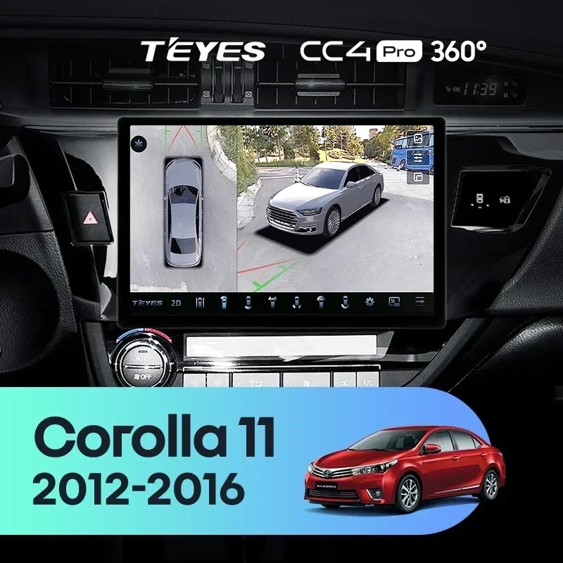 Штатная магнитола Teyes CC4 Pro 360 12/256 Toyota Corolla (2012-2016) Тип-B (11")