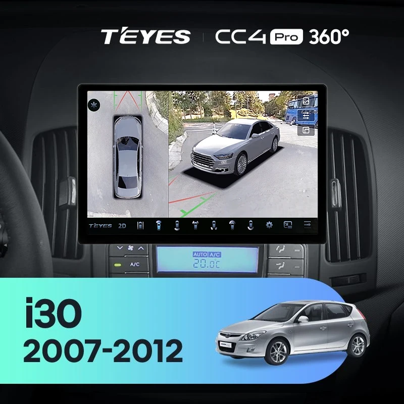 Штатная магнитола Teyes CC4 Pro 360 8/128 Hyundai i30 1 FD (2007-2012) F2 (11")