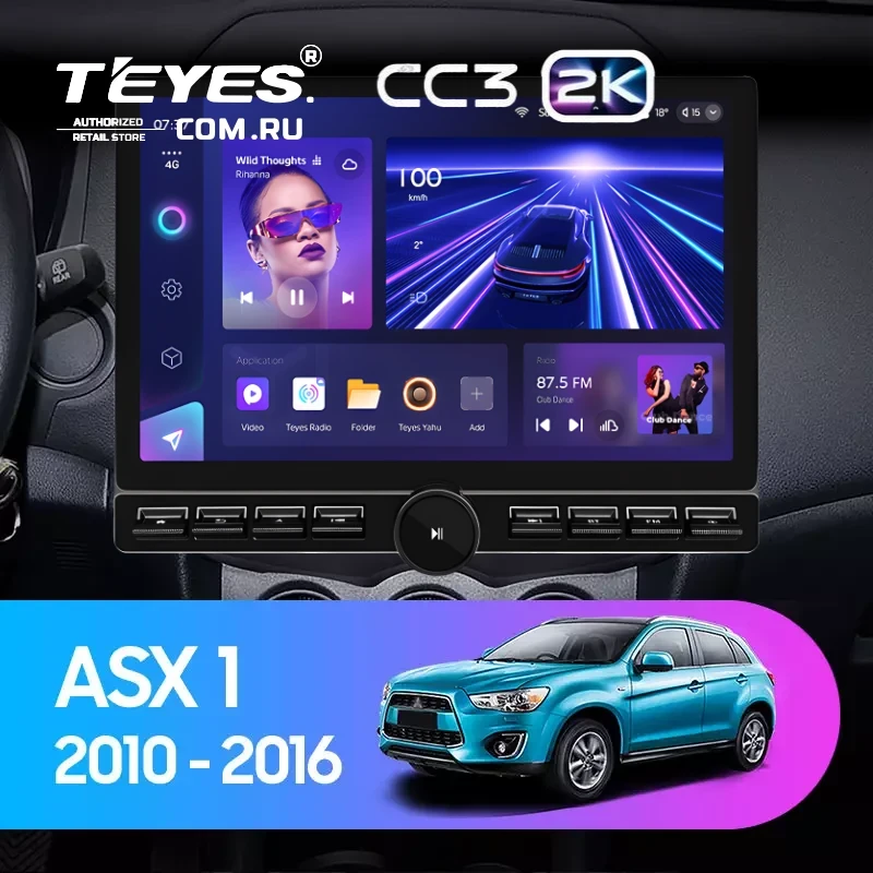 Штатная магнитола Teyes CC3 2K 6/128 Mitsubishi ASX 1 (2010-2016) F1 Тип-A (13" с кнопками)
