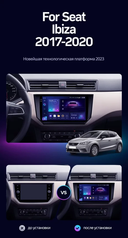 Штатная магнитола Teyes CC3 2K 6/128 Seat Ibiza (2017-2020)