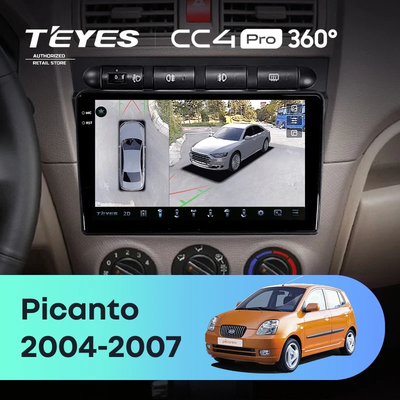 Штатная магнитола Teyes CC4 Pro 360 12/256 Kia Picanto SA Morning (2004-2007)