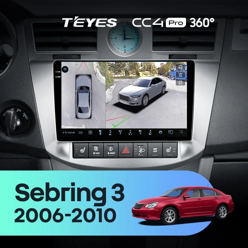 Штатная магнитола Teyes CC4 Pro 360 12/256 Chrysler Sebring 3 JS (2006-2010)