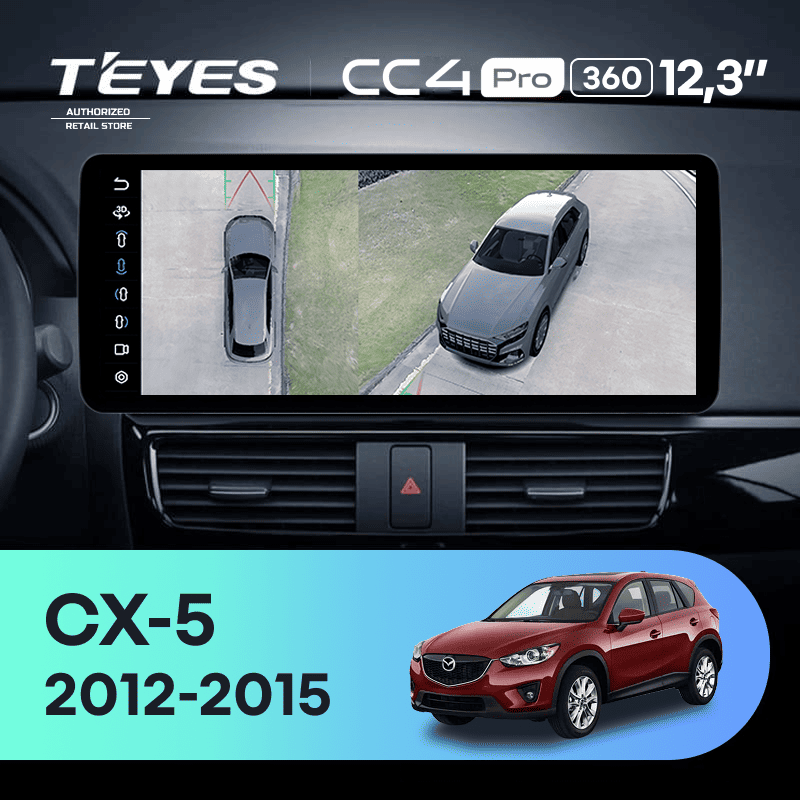 Штатная магнитола Teyes CC4 Pro 12.3" 360 8/128 Mazda CX-5 (2012-2015) Тип-C