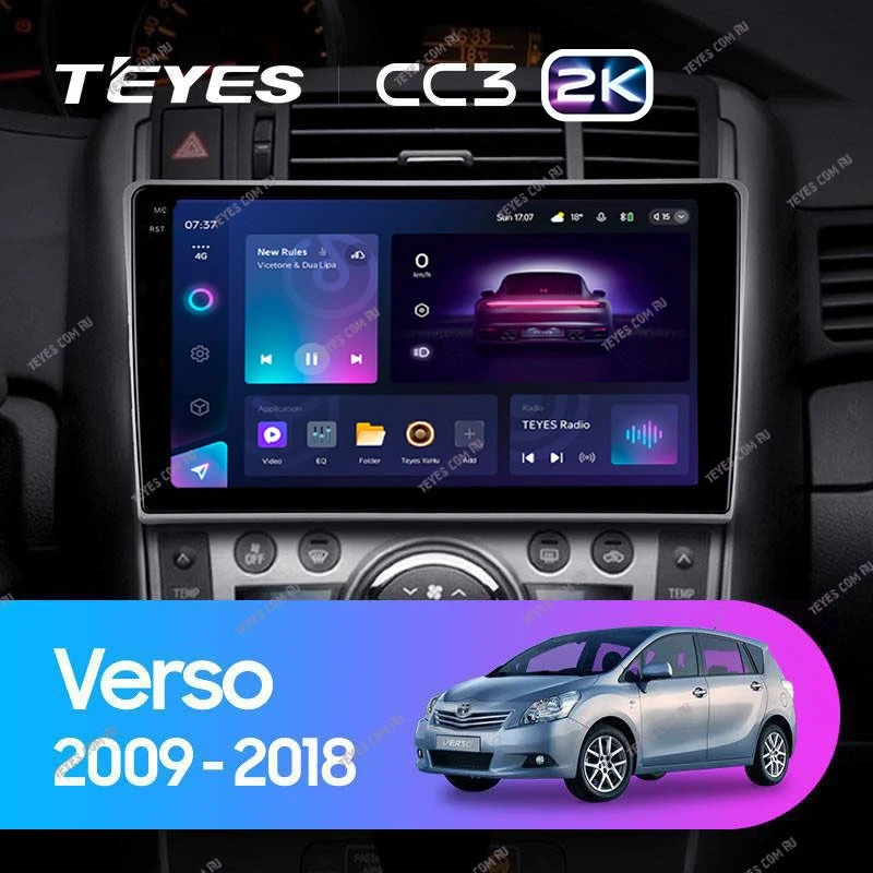 Штатная магнитола Teyes CC3 2K 360 6/128 Toyota Verso R20 (2009-2018) F1
