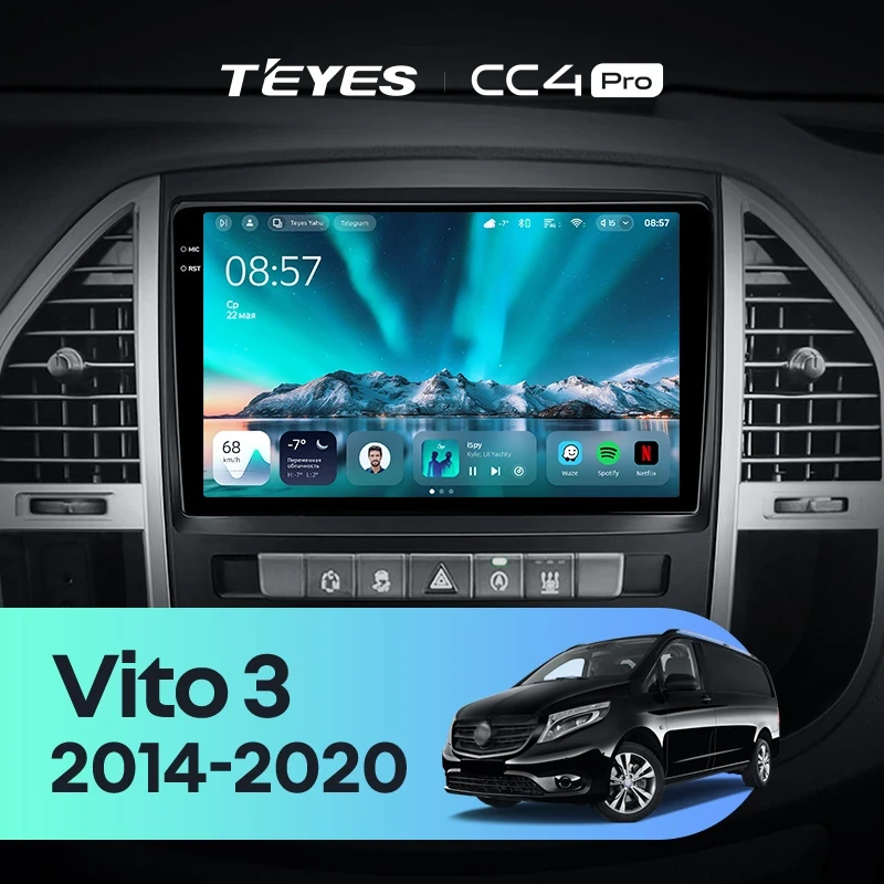 Штатная магнитола Teyes CC4 Pro 8/128 Mercedes-Benz Vito 3 W447 (2014-2020)