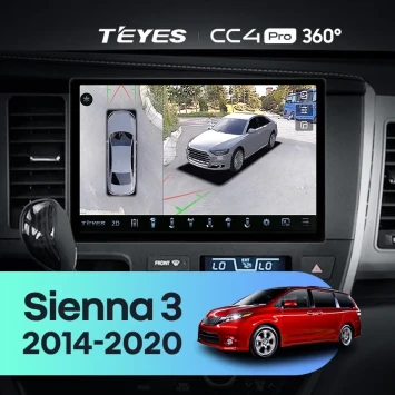 Штатная магнитола Teyes CC4 Pro 360 8/128 Toyota Sienna 3 XL30 (2014-2020) (13")
