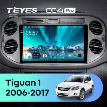 Штатная магнитола Teyes CC4 Pro 8/128 Volkswagen Tiguan 1 NF (2006-2017) F2 (10 inch Universal)