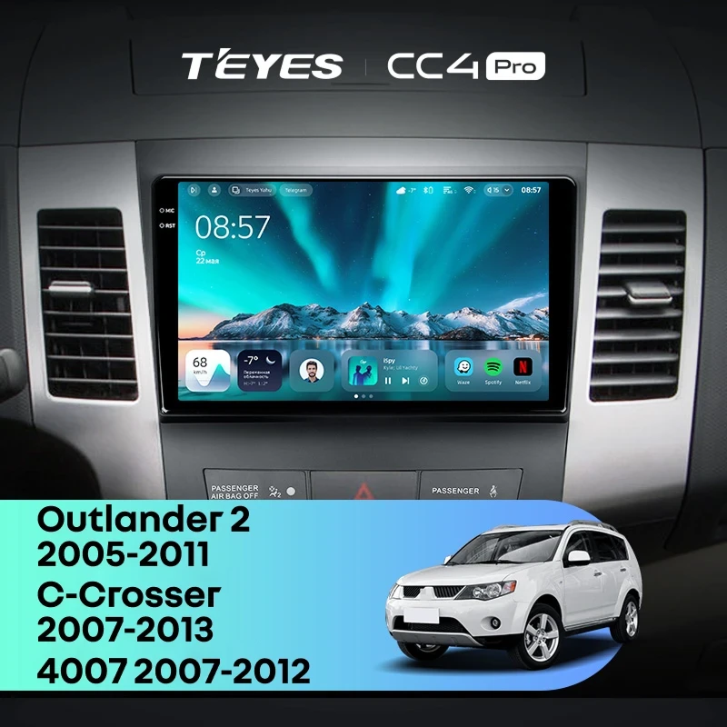 Штатная магнитола Teyes CC4 Pro 12/256 Peugeot 4007 (2007-2012) F1 Тип-A