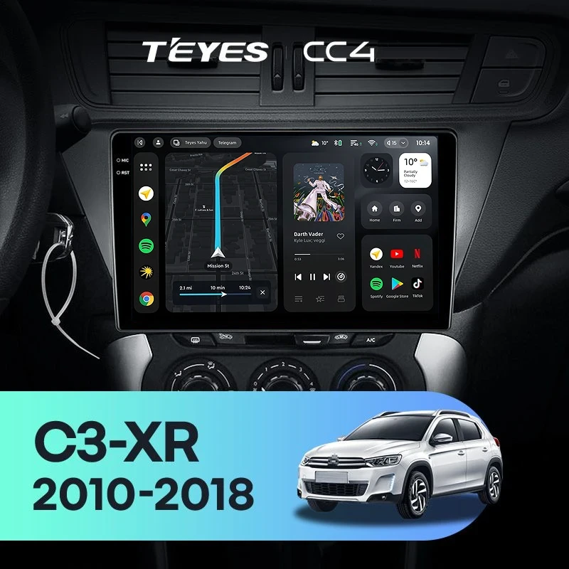 Штатная магнитола Teyes CC4 8/128 Citroen C3-XR (2010-2018) F2