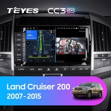 Штатная магнитола Teyes CC3 2K 6/128 Toyota Land Cruiser 11 200 (2007-2015) F2 Тип-C