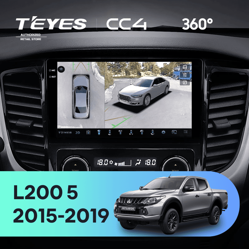 Штатная магнитола Teyes CC4 360 8/128 Mitsubishi L200 5 (2015-2019) климат контроль F2